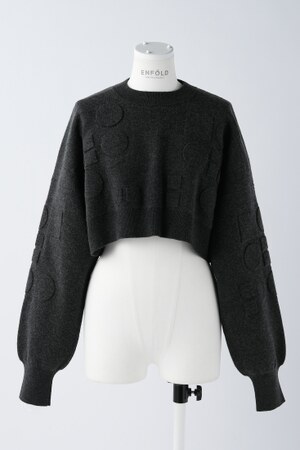 O EMBOSS CROPPED PULLOVER｜38｜C.GRY｜KNIT WEAR