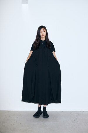 CAPE-SLEEVE DRESS｜36｜BLK｜DRESS｜|ENFÖLD OFFICIAL