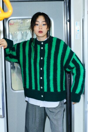 STRIPE CARDIGAN｜38｜D/GRN｜KNIT WEAR｜|ENFÖLD OFFICIAL ONLINE STORE |  エンフォルド公式通販