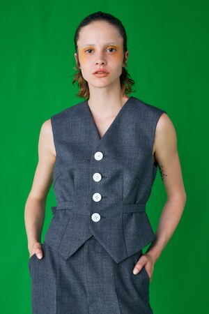 MINIMAL-SHAPE-VEST｜38｜C.GRY｜JACKET｜|ENFÖLD OFFICIAL ONLINE STORE | エンフォルド 公式通販