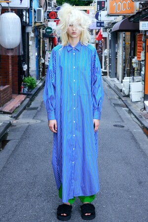 LONG-SHIRT-DRESS｜36｜BLU｜DRESS｜|ENFÖLD OFFICIAL ONLINE STORE | エンフォルド公式通販