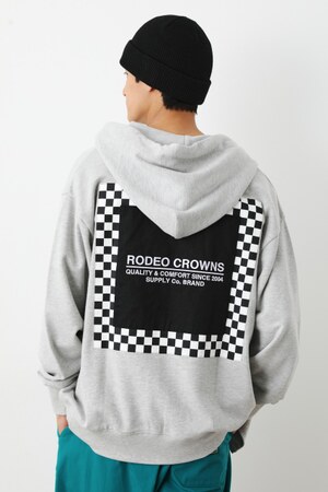 RODEO CROWNS WIDE BOWL | チェッカーパッチZIPパーカー (スウェット