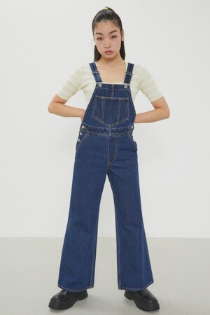 flare leg denim overalls