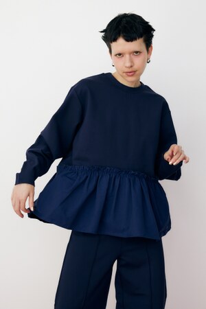 HeRIN.CYE | Ponte frill tops (Tシャツ・カットソー(長袖) ) |SHEL