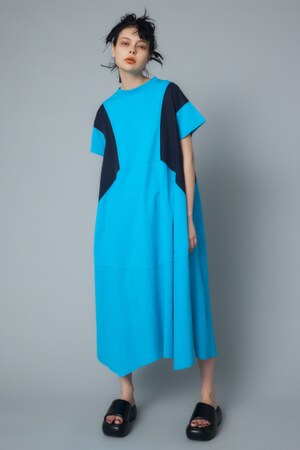 HeRIN.CYE | Trapezoid switching dress (ワンピース(ミニ・ミディアム